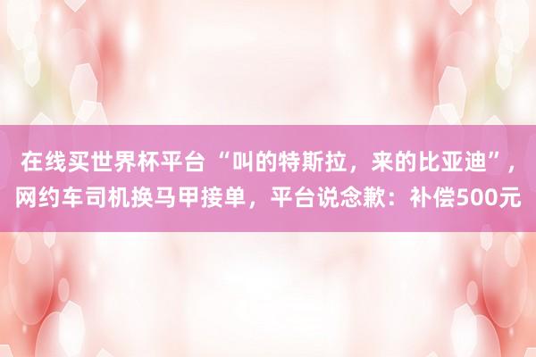 在线买世界杯平台 “叫的特斯拉，来的比亚迪”，网约车司机换马甲接单，平台说念歉：补偿500元