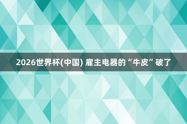 2026世界杯(中国) 雇主电器的“牛皮”破了
