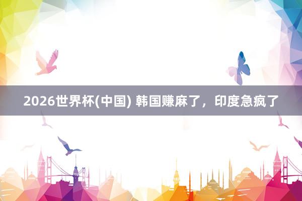 2026世界杯(中国) 韩国赚麻了，印度急疯了