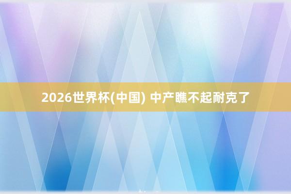 2026世界杯(中国) 中产瞧不起耐克了
