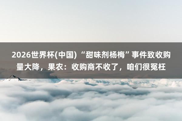 2026世界杯(中国) “甜味剂杨梅”事件致收购量大降，果农：收购商不收了，咱们很冤枉