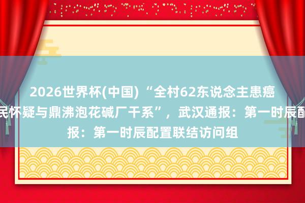 2026世界杯(中国) “全村62东说念主患癌或白血病，村民怀疑与鼎沸泡花碱厂干系”，武汉通报：第一时辰配置联结访问组