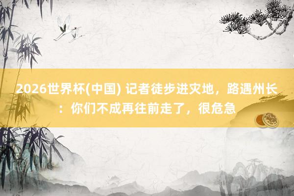 2026世界杯(中国) 记者徒步进灾地，路遇州长：你们不成再往前走了，很危急
