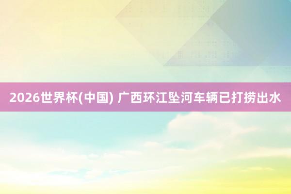 2026世界杯(中国) 广西环江坠河车辆已打捞出水