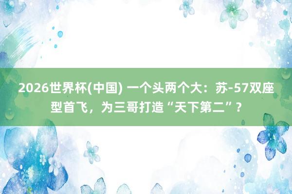 2026世界杯(中国) 一个头两个大：苏-57双座型首飞，为三哥打造“天下第二”？