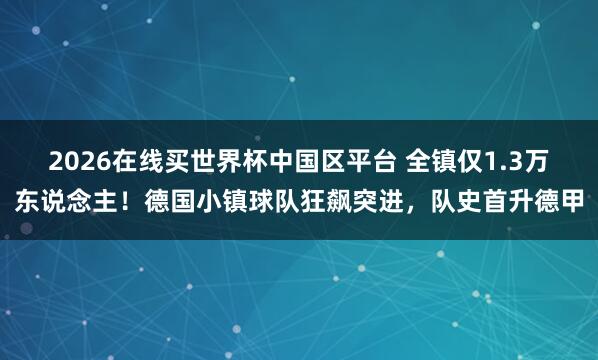 2026在线买世界杯中国区平台 全镇仅1.3万东说念主！德国小镇球队狂飙突进，队史首升德甲