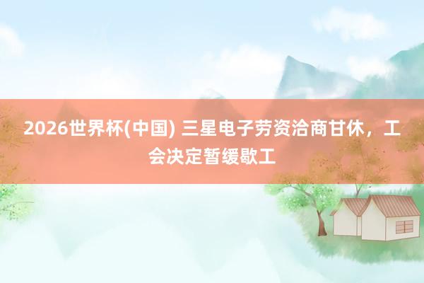 2026世界杯(中国) 三星电子劳资洽商甘休，工会决定暂缓歇工