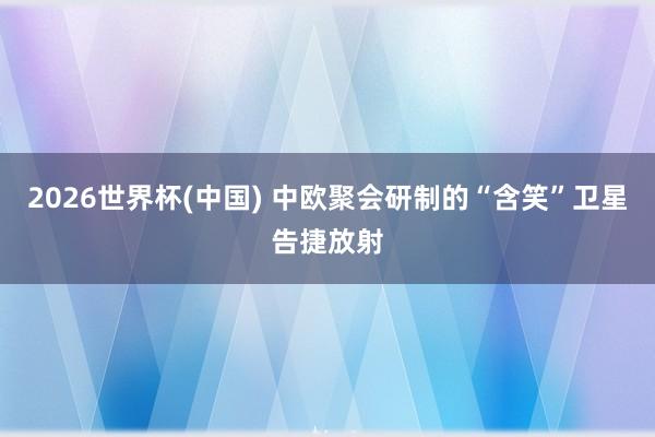 2026世界杯(中国) 中欧聚会研制的“含笑”卫星告捷放射