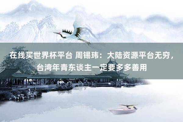 在线买世界杯平台 周锡玮：大陆资源平台无穷，<a href=