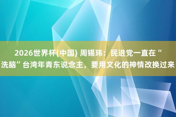 2026世界杯(中国) 周锡玮：民进党一直在“洗脑”台湾年青东说念主，<a href=