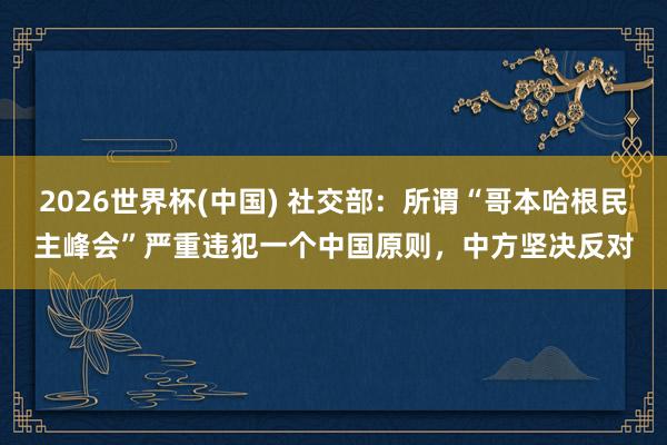 2026世界杯(中国) 社交部：所谓“哥本哈根民主峰会”严重违犯一个中国原则，中方坚决反对