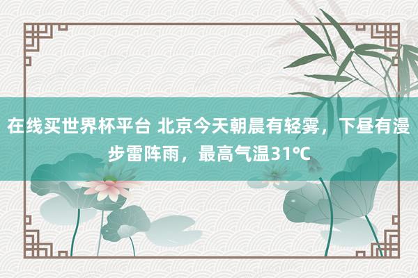 在线买世界杯平台 北京今天朝晨有轻雾，下昼有漫步雷阵雨，最高气温31℃