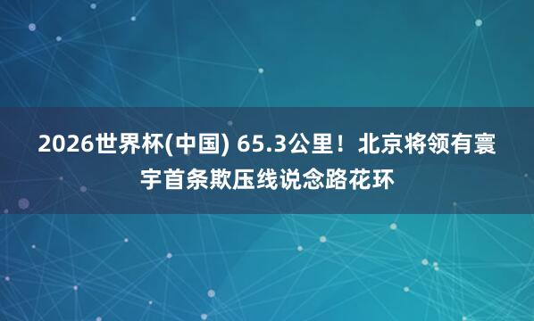 2026世界杯(中国) 65.3公里！北京将领有寰宇首条欺压线说念路花环