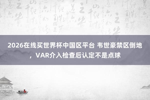 2026在线买世界杯中国区平台 韦世豪禁区倒地，VAR介入检查后认定不是点球