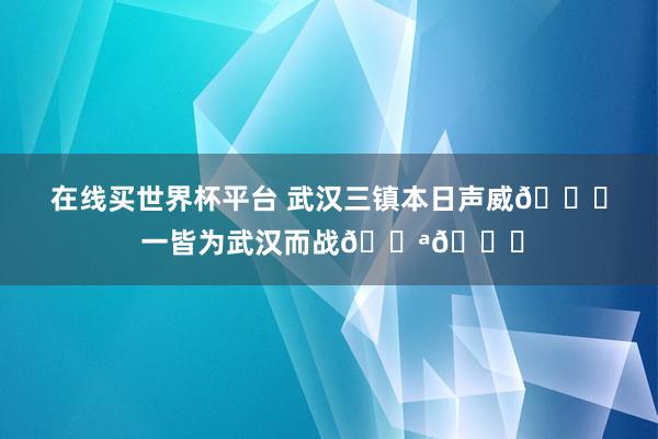 在线买世界杯平台 武汉三镇本日声威💙 一皆为武汉而战💪👊