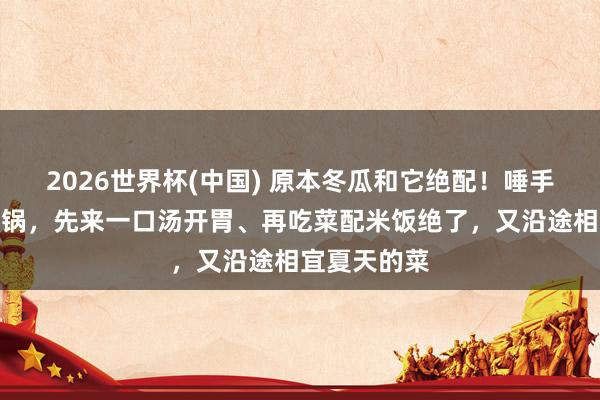 2026世界杯(中国) 原本冬瓜和它绝配！唾手炖一炖就出锅，先来一口汤开胃、再吃菜配米饭绝了，又沿途相宜夏天的菜