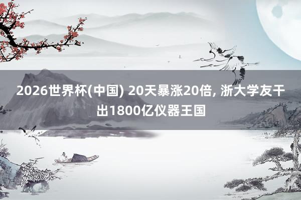 2026世界杯(中国) 20天暴涨20倍， 浙大学友干出1800亿仪器王国