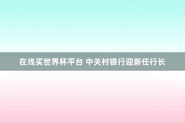 在线买世界杯平台 中关村银行迎新任行长