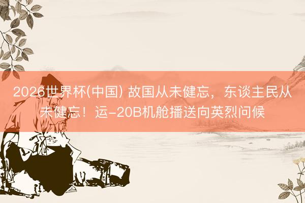 2026世界杯(中国) 故国从未健忘，东谈主民从未健忘！运-20B机舱播送向英烈问候